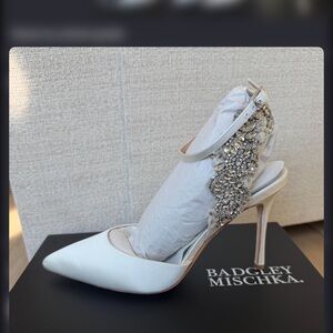 Badgley Mischka Silver Embellished Heels